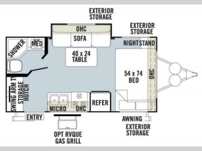 Floorplan - 2013 Forest River RV Rockwood Mini Lite 1809S