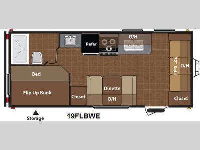Floorplan - 2013 Keystone RV Hideout 19FLBWE