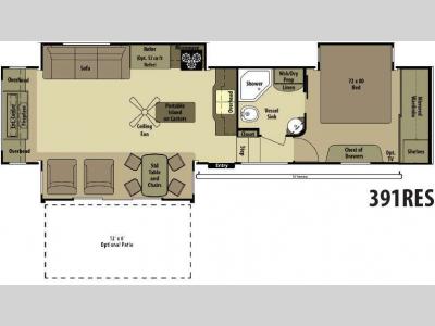 Floorplan - 2013 Open Range RV 391RES