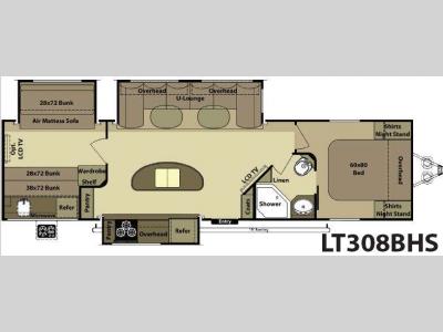 Floorplan - 2013 Open Range RV Light LT308BHS