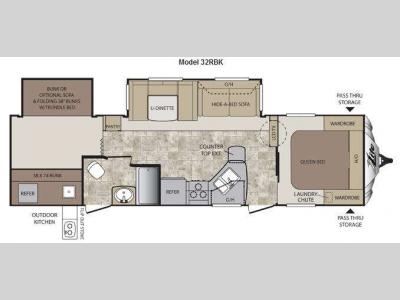 Floorplan - 2013 Keystone RV Cougar X-Lite 32RBK