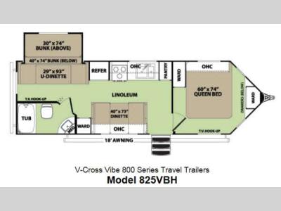 Floorplan - 2013 Forest River RV V-Cross Vibe 825VBH