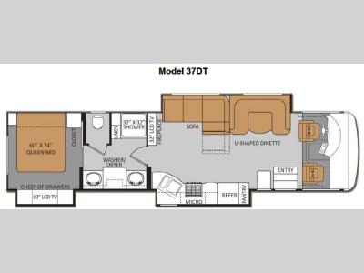 Floorplan - 2013 Thor Motor Coach Challenger 37DT