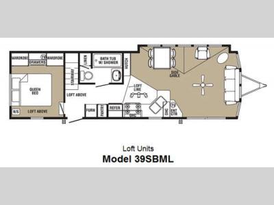Floorplan - 2013 Forest River RV Quailridge Holiday Cottages 39SBML Loft