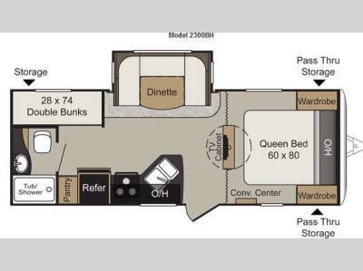 Floorplan - 2013 Keystone RV Passport 2300BH Grand Touring