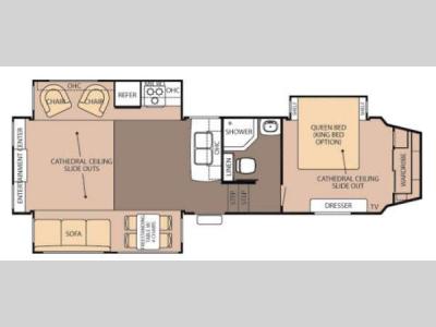 Floorplan - 2013 Forest River RV Cedar Creek Silverback 29RE