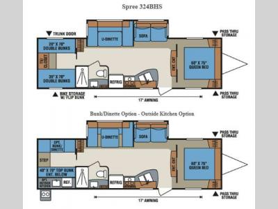 Floorplan - 2013 KZ Spree 324BHS