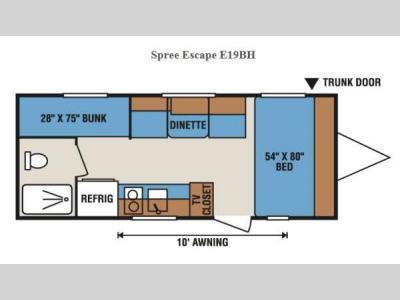 Floorplan - 2013 KZ Spree Escape E19BH