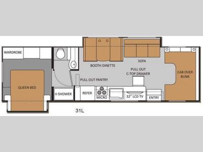 Floorplan - 2013 Thor Motor Coach Chateau 31L