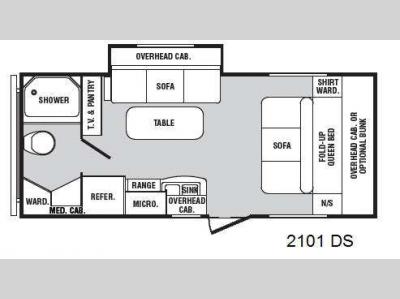 Floorplan - 2013 Winnebago Industries Towables Minnie 2101 DS