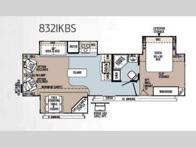 Floorplan - 2013 Forest River RV Flagstaff Classic Super Lite 832IKBS