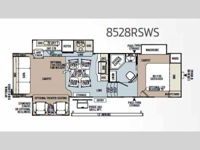 Floorplan - 2013 Forest River RV Flagstaff Classic Super Lite 8528RSWS