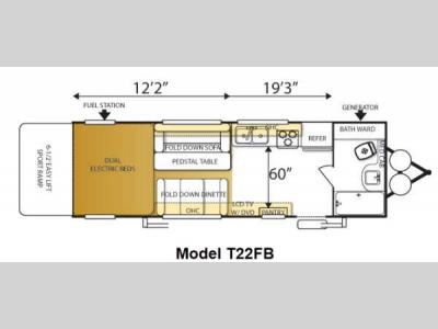 Floorplan - 2013 Forest River RV Shockwave DX T22FB