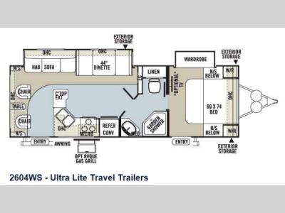 Floorplan - 2013 Forest River RV Rockwood Ultra Lite 2604WS