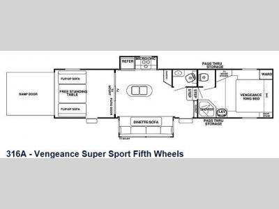 Floorplan - 2013 Forest River RV Cherokee Vengeance 316A Super Sport