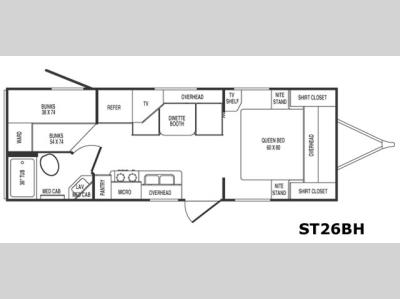 Floorplan - 2007 CrossRoads RV Sunset Trail 26 BH