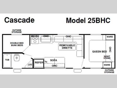 Floorplan - 2013 Forest River RV Cherokee Cascade 25BHC