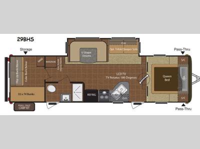 Floorplan - 2014 Keystone RV Hideout 29BHS