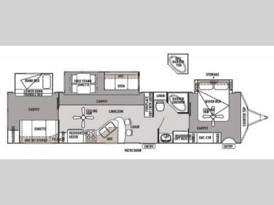 Floorplan - 2014 Forest River RV Wildwood Lodge 404FB Lodge