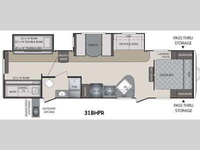 Floorplan - 2014 Keystone RV Premier Ultra Lite 31BHPR
