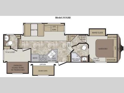Floorplan - 2014 Keystone RV Cougar 293SAB