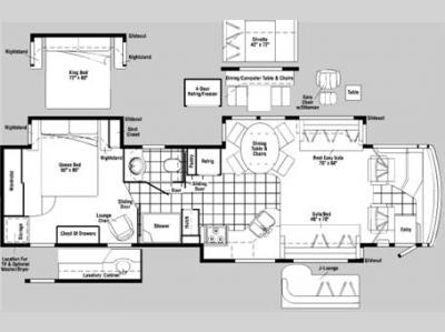 Floorplan - 2007 Winnebago Vectra 40KD