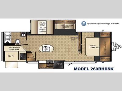 Floorplan - 2014 Palomino Solaire 269 BHDSK
