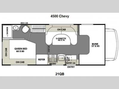 Floorplan - 2014 Coachmen RV Freelander 21QB  Chevy 4500