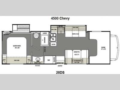 Floorplan - 2014 Coachmen RV Freelander 28DS Chevy 4500