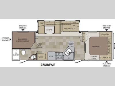 Floorplan - 2014 Keystone RV Cougar Half-Ton Series 28RBSWE