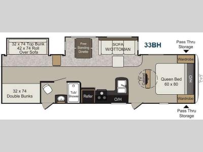 Floorplan - 2014 Keystone RV Passport 33BH Elite