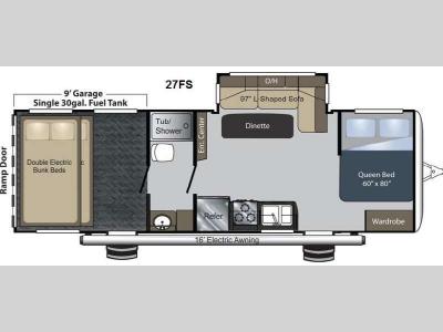 Floorplan - 2014 Keystone RV Raptor 27FS