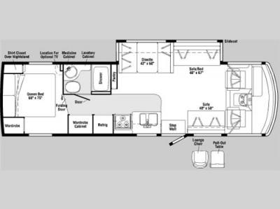 Floorplan - 2007 Itasca Sunova 33T