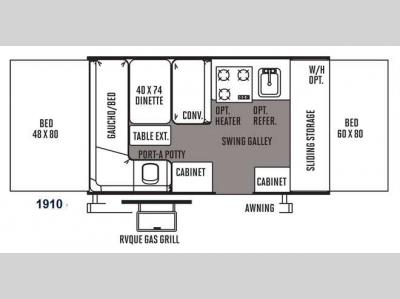 Floorplan - 2014 Forest River RV Rockwood Freedom Series 1910