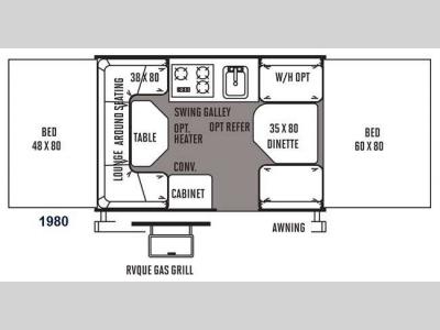 Floorplan - 2014 Forest River RV Rockwood Freedom Series 1980