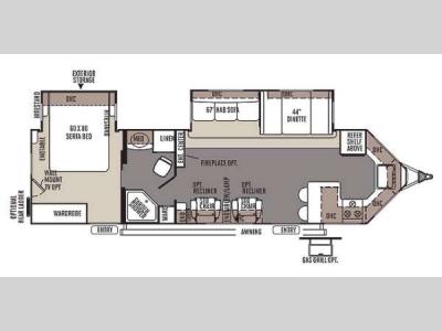 Floorplan - 2014 Forest River RV Flagstaff V-Lite 30WFKSS