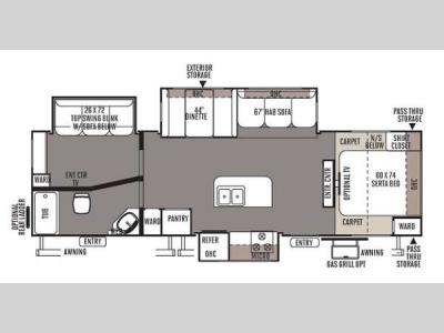 Floorplan - 2014 Forest River RV Rockwood Ultra Lite 2910TS