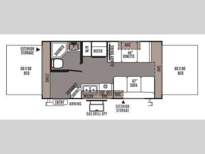 Floorplan - 2014 Forest River RV Rockwood Roo 19