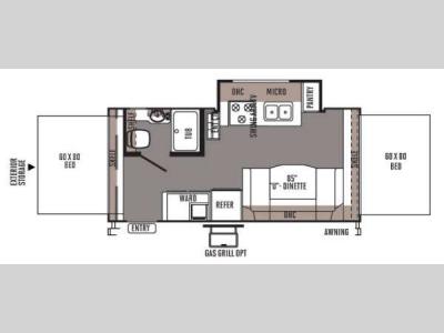 Floorplan - 2014 Forest River RV Rockwood Roo 21DK