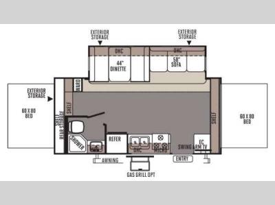Floorplan - 2014 Forest River RV Rockwood Roo 21SS