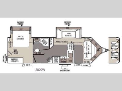 Floorplan - 2014 Forest River RV Rockwood Wind Jammer 2809W