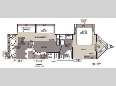 Floorplan - 2014 Forest River RV Rockwood Wind Jammer 3001W