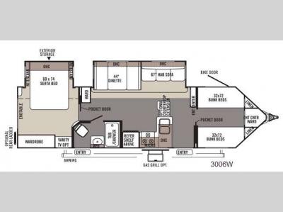 Floorplan - 2014 Forest River RV Rockwood Wind Jammer 3006W