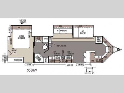 Floorplan - 2014 Forest River RV Rockwood Wind Jammer 3008W