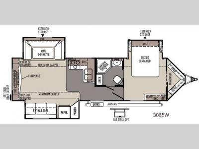 Floorplan - 2014 Forest River RV Rockwood Wind Jammer 3065W