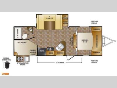 Floorplan - 2014 CrossRoads RV Sunset Trail Super Lite ST240BH