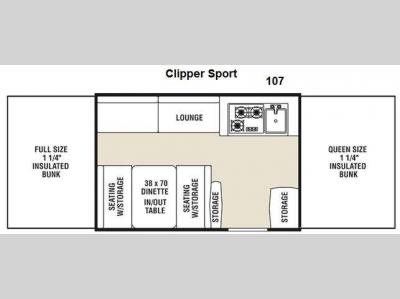 Floorplan - 2014 Coachmen RV Clipper Camping Trailers 107 Sport