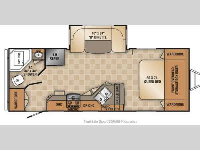 Floorplan - 2014 R-Vision Trail-Lite Sport 23RBS