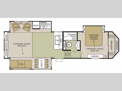 Floorplan - 2014 Forest River RV Cedar Creek Silverback 29RE
