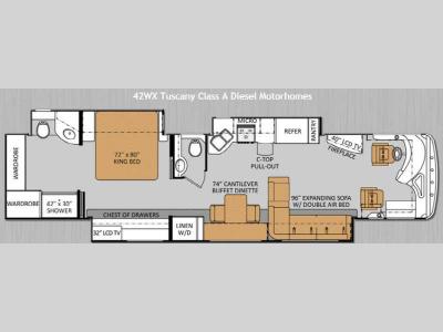 Floorplan - 2014 Thor Motor Coach Tuscany 42WX